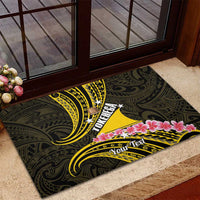 Personalised Tokelau Tokehega Day Rubber Doormat Tokelauan Tatau Black Color LT14 - Polynesian Pride