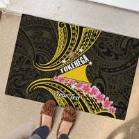 Personalised Tokelau Tokehega Day Rubber Doormat Tokelauan Tatau Black Color LT14 - Polynesian Pride