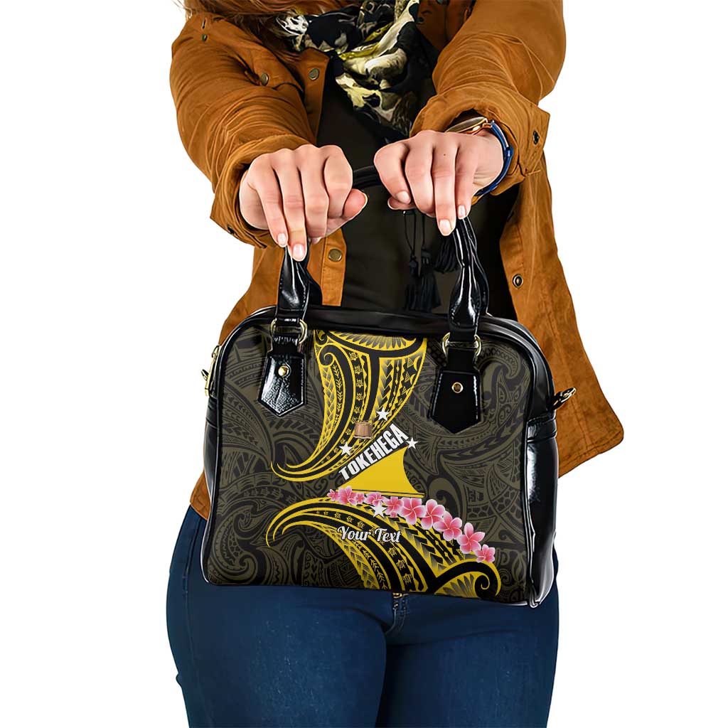 Personalised Tokelau Tokehega Day Shoulder Handbag Tokelauan Tatau Black Color LT14 One Size Black - Polynesian Pride