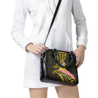 Personalised Tokelau Tokehega Day Shoulder Handbag Tokelauan Tatau Black Color LT14 - Polynesian Pride