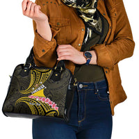Personalised Tokelau Tokehega Day Shoulder Handbag Tokelauan Tatau Black Color LT14 - Polynesian Pride