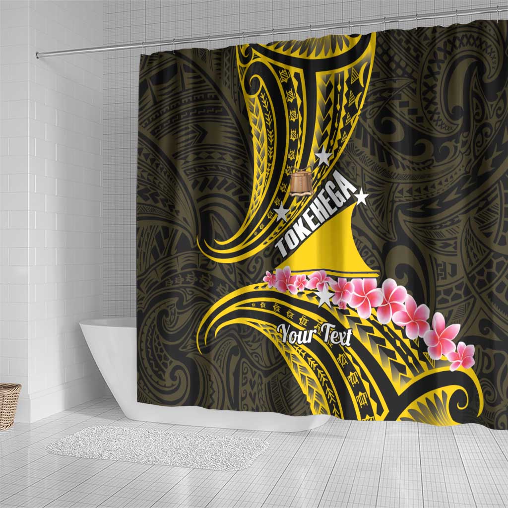 Personalised Tokelau Tokehega Day Shower Curtain Tokelauan Tatau Black Color LT14 - Polynesian Pride