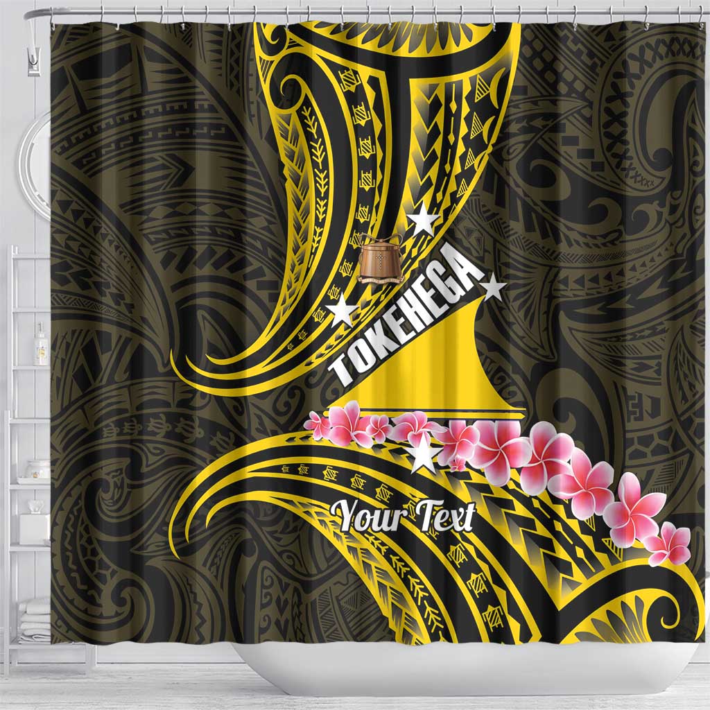 Personalised Tokelau Tokehega Day Shower Curtain Tokelauan Tatau Black Color LT14 - Polynesian Pride
