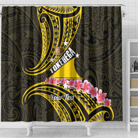 Personalised Tokelau Tokehega Day Shower Curtain Tokelauan Tatau Black Color LT14 - Polynesian Pride