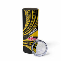 Personalised Tokelau Tokehega Day Skinny Tumbler Tokelauan Tatau Black Color LT14 - Polynesian Pride