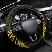 Tokelau Tokehega Day Steering Wheel Cover Tokelauan Tatau Black Color LT14 Universal Fit Black - Polynesian Pride