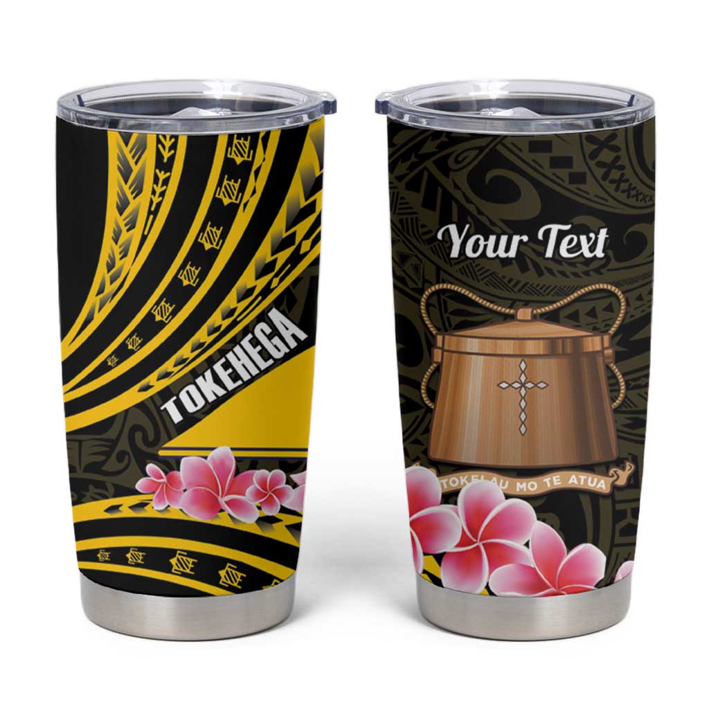Personalised Tokelau Tokehega Day Tumbler Cup Tokelauan Tatau Black Color LT14 Black - Polynesian Pride