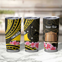 Personalised Tokelau Tokehega Day Tumbler Cup Tokelauan Tatau Black Color LT14 - Polynesian Pride