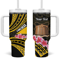 Personalised Tokelau Tokehega Day Tumbler With Handle Tokelauan Tatau Black Color LT14 One Size: 40 oz Black - Polynesian Pride