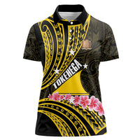 Personalised Tokelau Tokehega Day Women Polo Shirt Tokelauan Tatau Black Color - Polynesian Pride