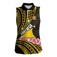 Personalised Tokelau Tokehega Day Women Sleeveless Polo Shirt Tokelauan Tatau Black Color LT14 Female Black - Polynesian Pride