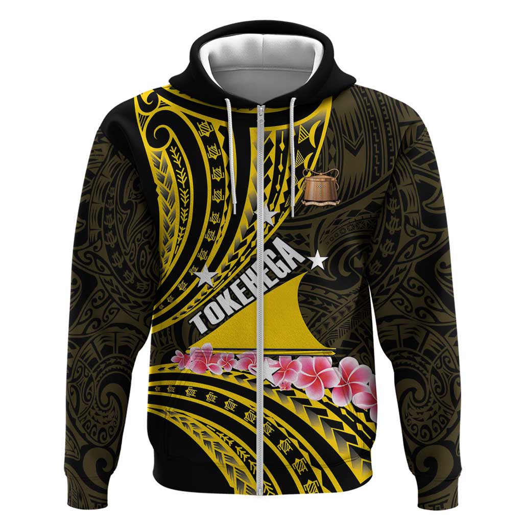Personalised Tokelau Tokehega Day Zip Hoodie Tokelauan Tatau Black Color LT14 Zip Hoodie Black - Polynesian Pride