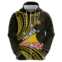 Personalised Tokelau Tokehega Day Zip Hoodie Tokelauan Tatau Black Color LT14 - Polynesian Pride