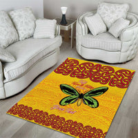 Personalised Tufi Tapa and Tattoo Festival Area Rug PNG Oro Butterfly Tapa Pattern LT14 - Polynesian Pride