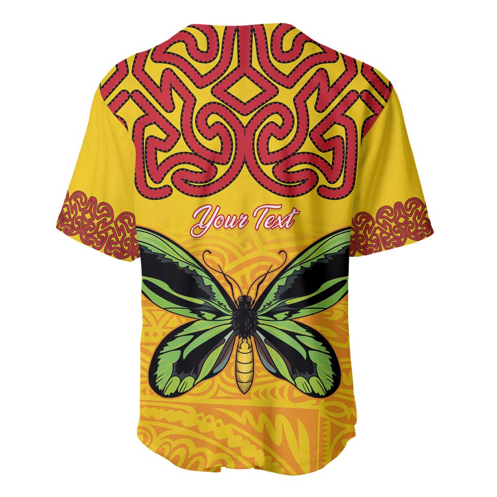 Personalised Tufi Tapa and Tattoo Festival Baseball Jersey PNG Oro Butterfly Tapa Pattern LT14 - Polynesian Pride
