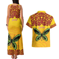 Personalised Tufi Tapa and Tattoo Festival Couples Matching Tank Maxi Dress and Hawaiian Shirt PNG Oro Butterfly Tapa Pattern LT14 - Polynesian Pride
