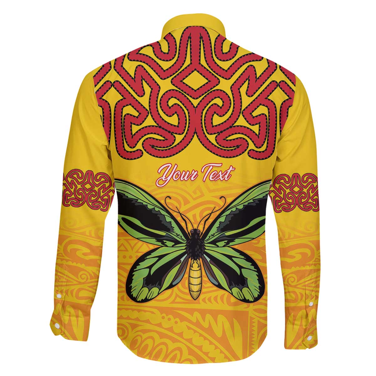 Personalised Tufi Tapa and Tattoo Festival Family Matching Off The Shoulder Long Sleeve Dress and Hawaiian Shirt PNG Oro Butterfly Tapa Pattern LT14 - Polynesian Pride