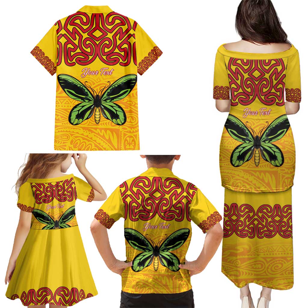Personalised Tufi Tapa and Tattoo Festival Family Matching Puletasi and Hawaiian Shirt PNG Oro Butterfly Tapa Pattern LT14 - Polynesian Pride