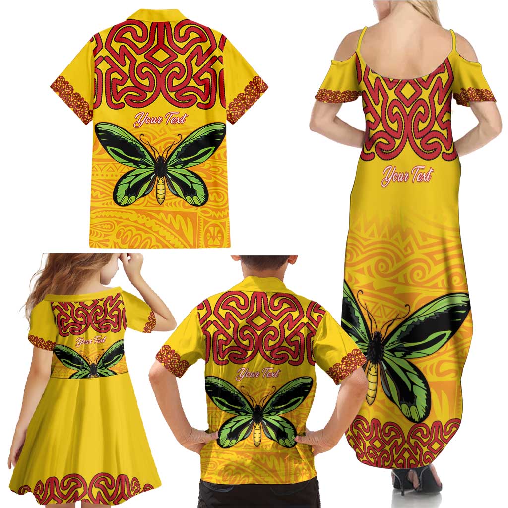 Personalised Tufi Tapa and Tattoo Festival Family Matching Summer Maxi Dress and Hawaiian Shirt PNG Oro Butterfly Tapa Pattern LT14 - Polynesian Pride