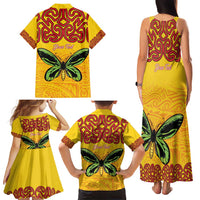 Personalised Tufi Tapa and Tattoo Festival Family Matching Tank Maxi Dress and Hawaiian Shirt PNG Oro Butterfly Tapa Pattern LT14 - Polynesian Pride