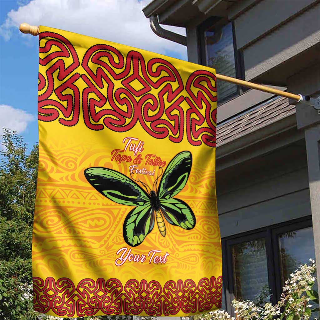 Personalised Tufi Tapa and Tattoo Festival Garden Flag PNG Oro Butterfly Tapa Pattern LT14 - Polynesian Pride