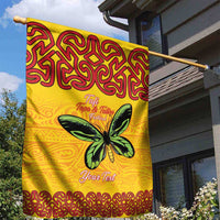 Personalised Tufi Tapa and Tattoo Festival Garden Flag PNG Oro Butterfly Tapa Pattern LT14 - Polynesian Pride