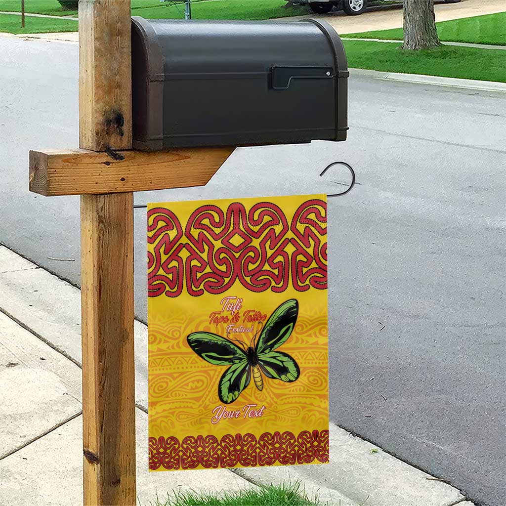 Personalised Tufi Tapa and Tattoo Festival Garden Flag PNG Oro Butterfly Tapa Pattern LT14 - Polynesian Pride