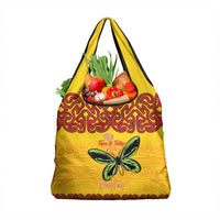 Personalised Tufi Tapa and Tattoo Festival Grocery Bag PNG Oro Butterfly Tapa Pattern LT14 1-pack One Size Yellow - Polynesian Pride