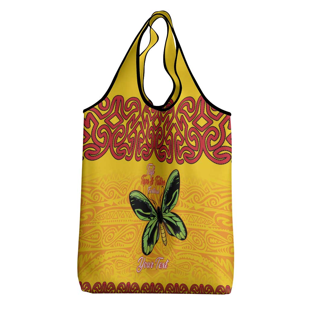 Personalised Tufi Tapa and Tattoo Festival Grocery Bag PNG Oro Butterfly Tapa Pattern LT14 - Polynesian Pride