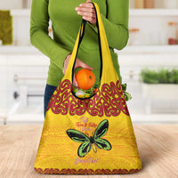 Personalised Tufi Tapa and Tattoo Festival Grocery Bag PNG Oro Butterfly Tapa Pattern LT14 - Polynesian Pride