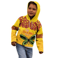 Personalised Tufi Tapa and Tattoo Festival Kid Hoodie PNG Oro Butterfly Tapa Pattern LT14 - Polynesian Pride