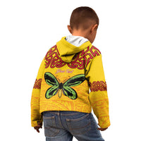 Personalised Tufi Tapa and Tattoo Festival Kid Hoodie PNG Oro Butterfly Tapa Pattern LT14 - Polynesian Pride