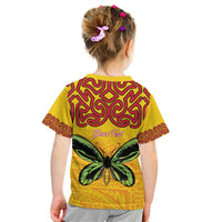 Personalised Tufi Tapa and Tattoo Festival Kid T Shirt PNG Oro Butterfly Tapa Pattern LT14 - Polynesian Pride