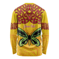 Personalised Tufi Tapa and Tattoo Festival Long Sleeve Shirt PNG Oro Butterfly Tapa Pattern LT14 - Polynesian Pride