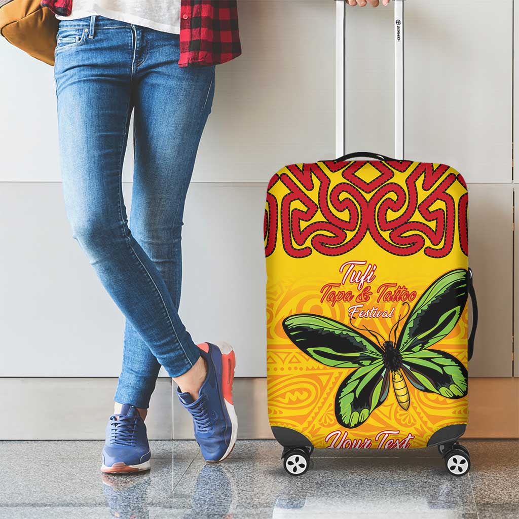 Personalised Tufi Tapa and Tattoo Festival Luggage Cover PNG Oro Butterfly Tapa Pattern LT14 - Polynesian Pride