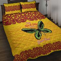 Personalised Tufi Tapa and Tattoo Festival Quilt Bed Set PNG Oro Butterfly Tapa Pattern LT14 Yellow - Polynesian Pride