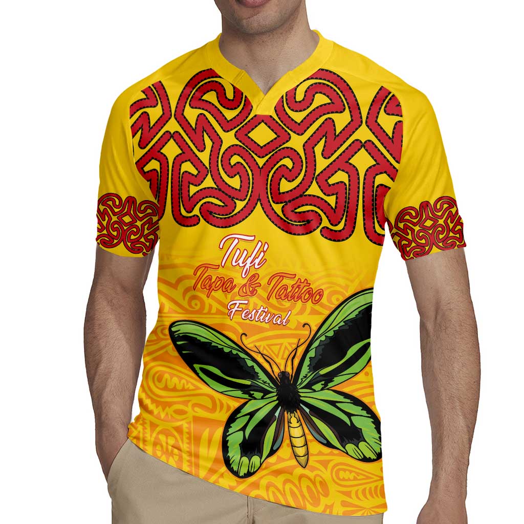 Personalised Tufi Tapa and Tattoo Festival Rugby Jersey PNG Oro Butterfly Tapa Pattern LT14 - Polynesian Pride