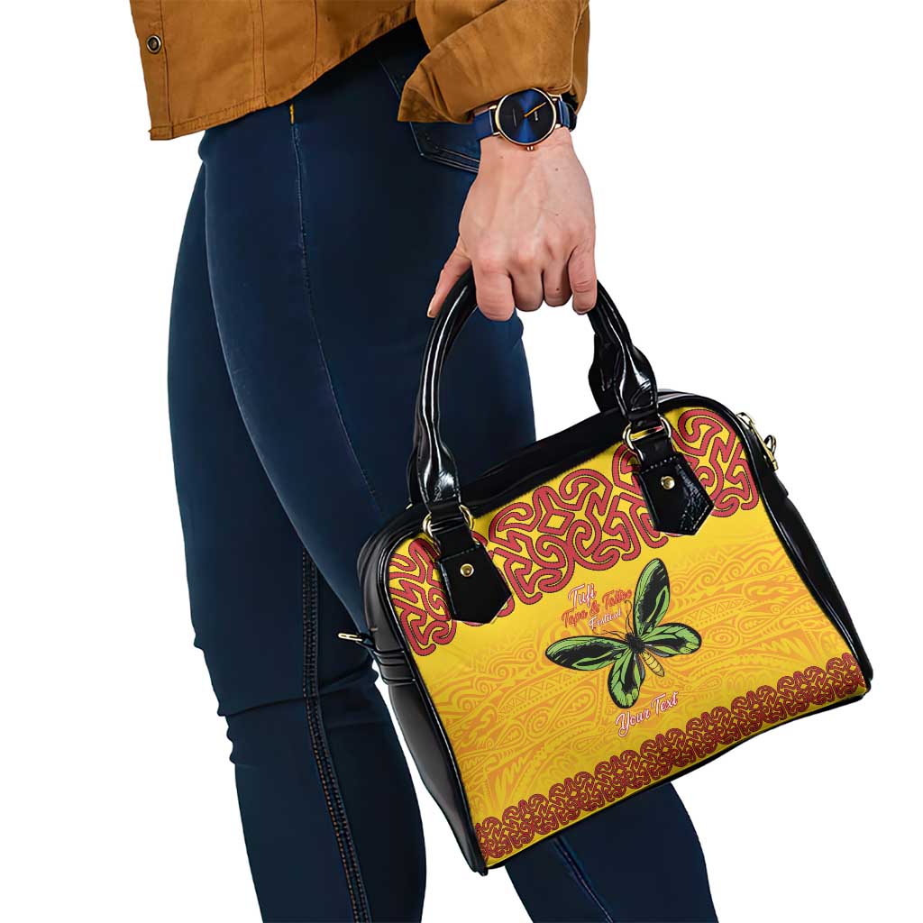 Personalised Tufi Tapa and Tattoo Festival Shoulder Handbag PNG Oro Butterfly Tapa Pattern LT14 - Polynesian Pride