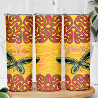 Personalised Tufi Tapa and Tattoo Festival Skinny Tumbler PNG Oro Butterfly Tapa Pattern LT14 - Polynesian Pride