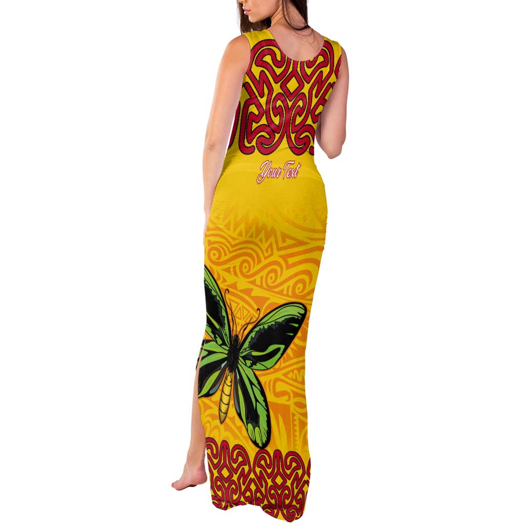 Personalised Tufi Tapa and Tattoo Festival Tank Maxi Dress PNG Oro Butterfly Tapa Pattern LT14 - Polynesian Pride