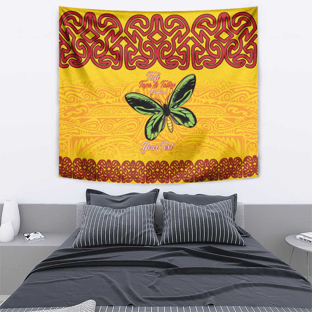 Personalised Tufi Tapa and Tattoo Festival Tapestry PNG Oro Butterfly Tapa Pattern LT14 - Polynesian Pride