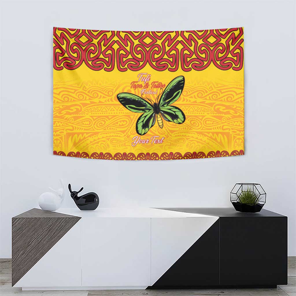 Personalised Tufi Tapa and Tattoo Festival Tapestry PNG Oro Butterfly Tapa Pattern LT14 - Polynesian Pride