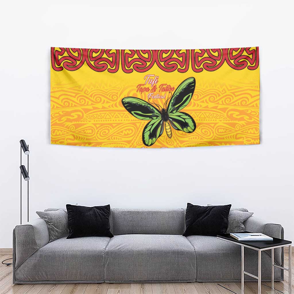 Personalised Tufi Tapa and Tattoo Festival Tapestry PNG Oro Butterfly Tapa Pattern LT14 - Polynesian Pride