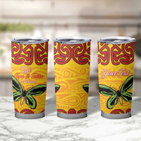 Personalised Tufi Tapa and Tattoo Festival Tumbler Cup PNG Oro Butterfly Tapa Pattern LT14 - Polynesian Pride