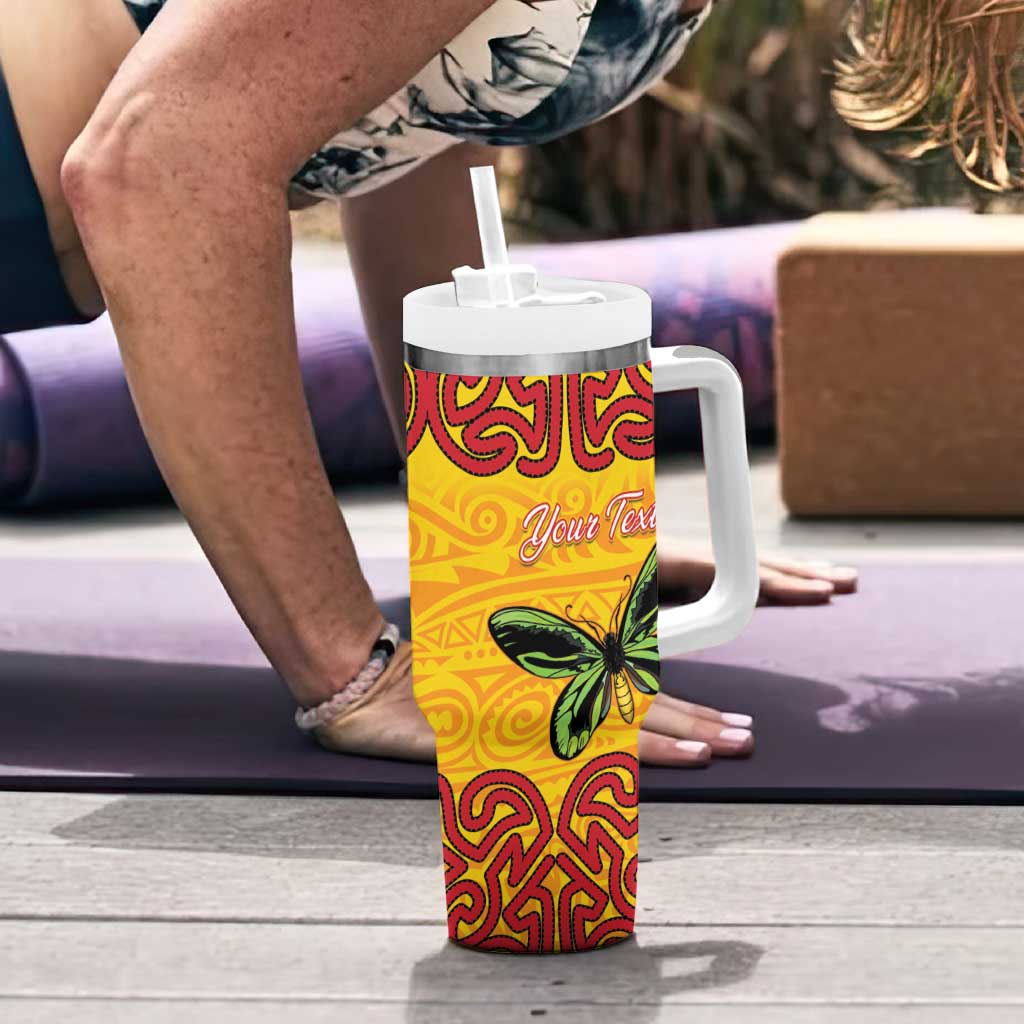 Personalised Tufi Tapa and Tattoo Festival Tumbler With Handle PNG Oro Butterfly Tapa Pattern LT14 - Polynesian Pride