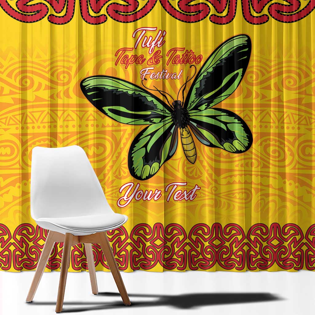 Personalised Tufi Tapa and Tattoo Festival Window Curtain PNG Oro Butterfly Tapa Pattern LT14 - Polynesian Pride