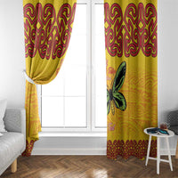 Personalised Tufi Tapa and Tattoo Festival Window Curtain PNG Oro Butterfly Tapa Pattern LT14 - Polynesian Pride