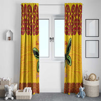 Personalised Tufi Tapa and Tattoo Festival Window Curtain PNG Oro Butterfly Tapa Pattern LT14 - Polynesian Pride