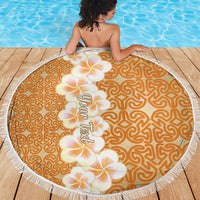 Personalised Tufi Tapa and Tattoo Festival Beach Blanket Oro Tapa Cloth With Plumeria LT14 - Polynesian Pride