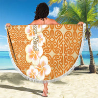 Personalised Tufi Tapa and Tattoo Festival Beach Blanket Oro Tapa Cloth With Plumeria LT14 - Polynesian Pride